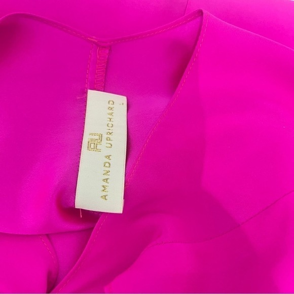 Amanda Uprichard Hot Pink‎ 100% Silk Dress size L - Picture 5 of 6